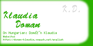 klaudia doman business card